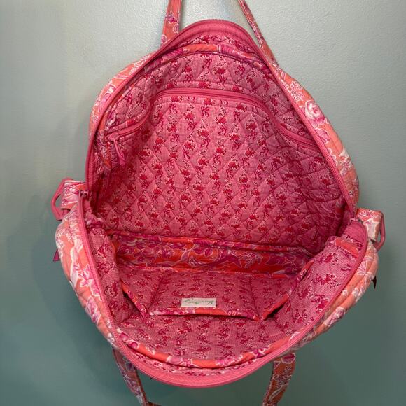 Vera Bradley Hope Toile Floral Print Laptop Messenger Bag Travel Tote - Picture 7 of 9